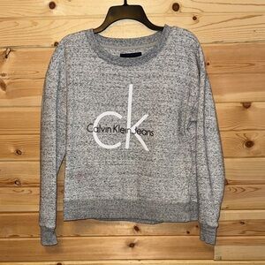 Calvin Klein Jeans Heather Gray Logo Sweater